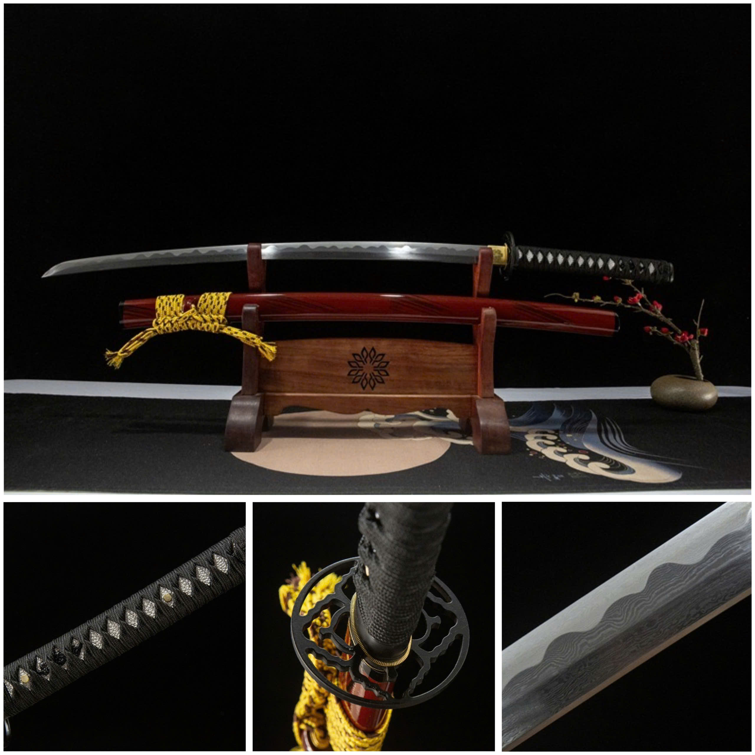 Katana lưỡi thép gấp hoa văn damacus [CS[